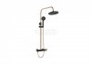 INVENA - Deszczownia z baterią natryskową MOONLIGHT Black/Rose Gold Czarny/Rożowe Złoto  AU-77-014-V